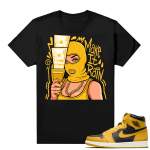 Jordan 1 Pollen Sneaker tees Match Black Make it Rain