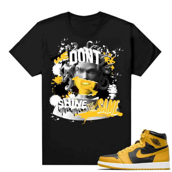 Jordan 1 Pollen Sneaker tees Match Black Medusa