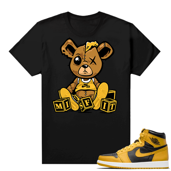 Jordan 1 Pollen Sneaker tees Match Black Teddy