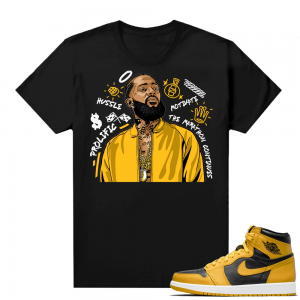 Jordan 1 Pollen Sneaker tees Match Black Nipsey Tribute