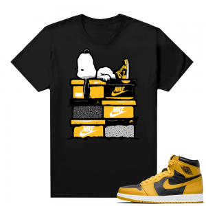 Jordan 1 Pollen Sneaker tees Match Black Sneakerhead Snoopy