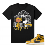 Jordan 1 Pollen Sneaker tees Match Black Snoopy Trap House