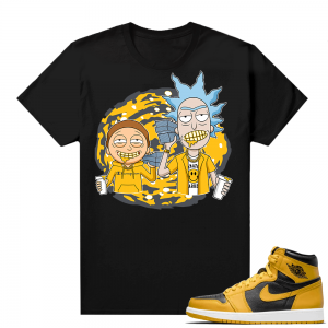 Jordan 1 Pollen Sneaker tees Match Black Trap Ric & Morty