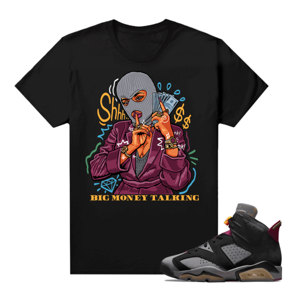 Jordan Bordeaux shirt match Black tee Big Money Talking