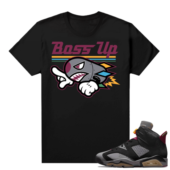 Jordan Bordeaux shirt match Black tee Boss Up