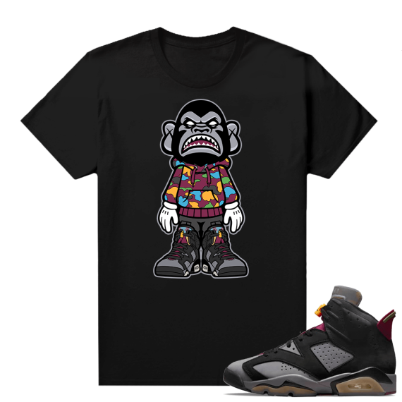 Jordan Bordeaux shirt match Black tee Drippin Ape