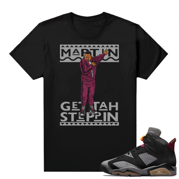 Jordan Bordeaux shirt match Black tee Get tah Steppin