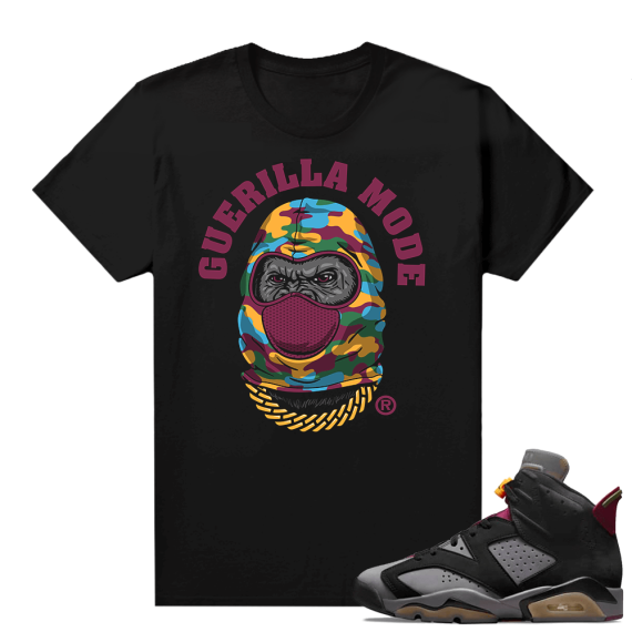 Jordan Bordeaux shirt match Black tee Guerilla Mode