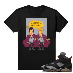 Jordan Bordeaux shirt match Black tee Hype Beavis and Sneaker-head