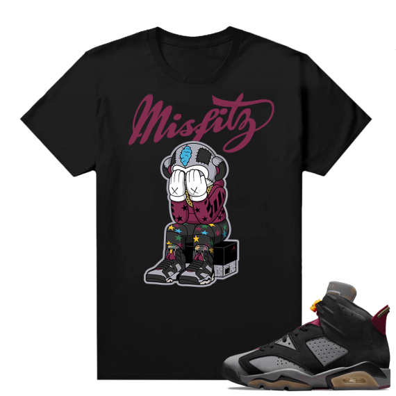 Jordan Bordeaux shirt match Black tee Misfitz Monkey Toy