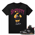 Jordan Bordeaux shirt match Black tee Pooh Shiesty