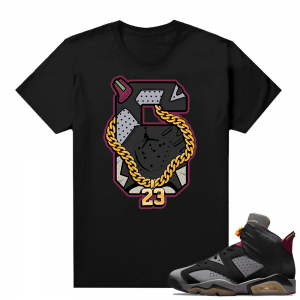 Jordan Bordeaux shirt match Black tee Retro 6