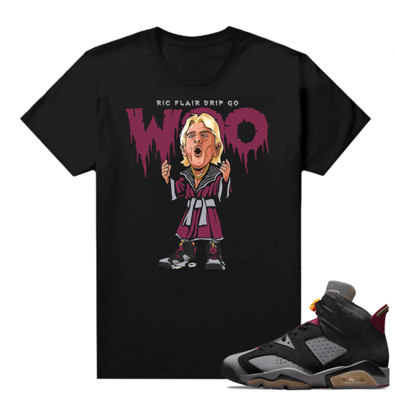 Jordan Bordeaux shirt match Black tee Ric Flair Drip