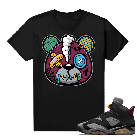 Jordan Bordeaux shirt match Black tee SZY Heart Break Bear