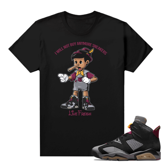 Jordan Bordeaux shirt match Black tee Sneakerhead Pinocchio