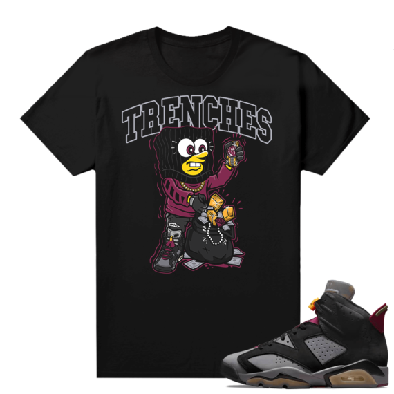 Jordan Bordeaux shirt match Black tee Trenches