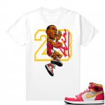 Light Fusion Red 1s Jordan Sneaker Tees Shirts Match 23 Air MJ toon