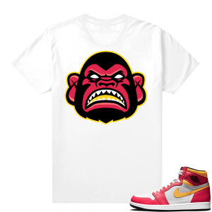 Light Fusion Red 1s Jordan Sneaker Tees Shirts Match Ape Gang