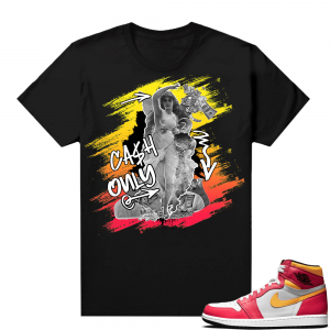 Light Fusion Red 1s Jordan Sneaker Tees Shirts Match Black Cash Only