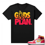 Light Fusion Red 1s Jordan Sneaker Tees Shirts Match Black Gods Plan