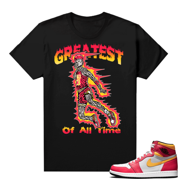 Light Fusion Red 1s Jordan Sneaker Tees Shirts Match Black MJ Fusion Dunk