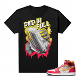 Light Fusion Red 1s Jordan Sneaker Tees Shirts Match Black Paid In Full Drip