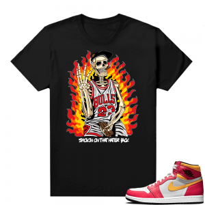 Light Fusion Red 1s Jordan Sneaker Tees Shirts Match Black Smokin that Hater Pack