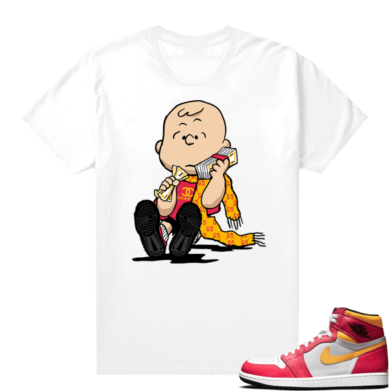 Light Fusion Red 1s Jordan Sneaker Tees Shirts Match Designer Charlie