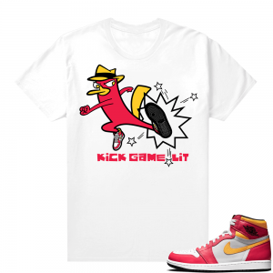 Light Fusion Red 1s Jordan Sneaker Tees Shirts Match Kick Game Lit