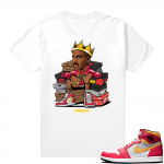 Light Fusion Red 1s Jordan Sneaker Tees Shirts Match MJ King