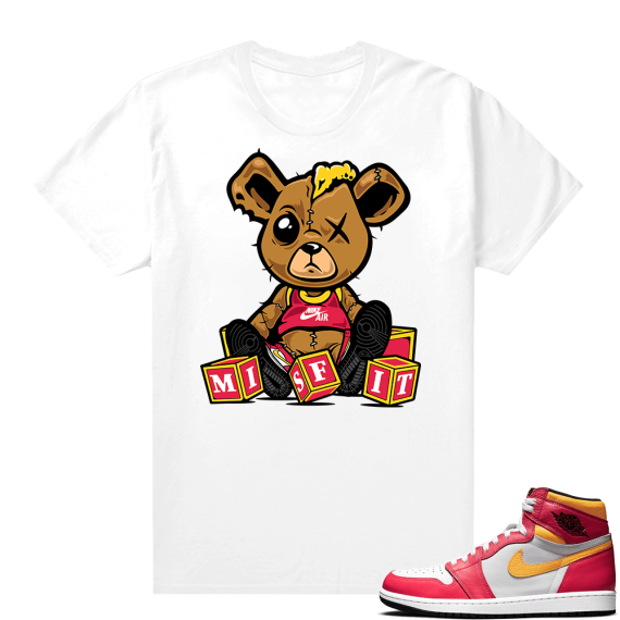 Light Fusion Red 1s Jordan Sneaker Tees Shirts Match Teddy