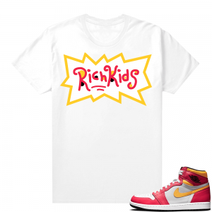 Light Fusion Red 1s Jordan Sneaker Tees Shirts Match Rich Kids