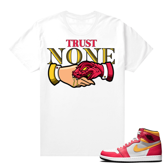 Light Fusion Red 1s Jordan Sneaker Tees Shirts Match Trust NONE