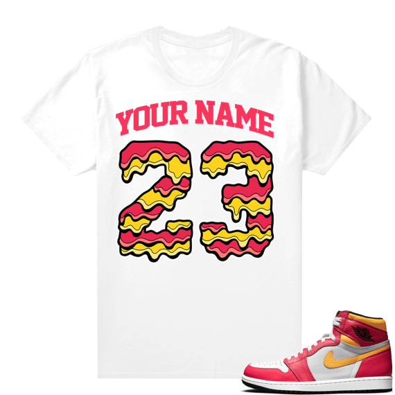 Custom T shirts Light Fusion Red 1s 23 Drip