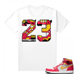 Light Fusion Red 1s Jordan Sneaker Tees Shirts Match White 23 Mashup