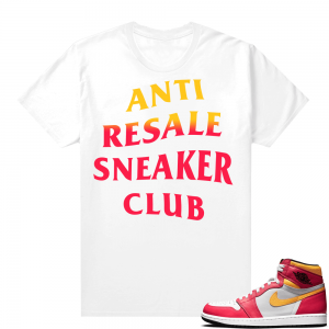 Light Fusion Red 1s Jordan Sneaker Tees Shirts Match White Anti Resale Sneaker Club