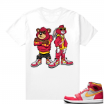 Light Fusion Red 1s Jordan Sneaker Tees Shirts Match White Big Steppas