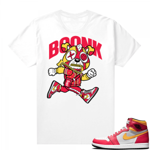 Light Fusion Red 1s Jordan Sneaker Tees Shirts Match White Boonk Gang Puppy