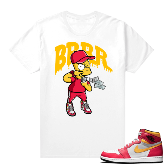 Light Fusion Red 1s Jordan Sneaker Tees Shirts Match White Brrr Bart