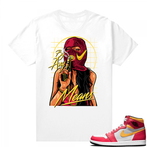 Light Fusion Red 1s Jordan Sneaker Tees Shirts Match White By Any Means