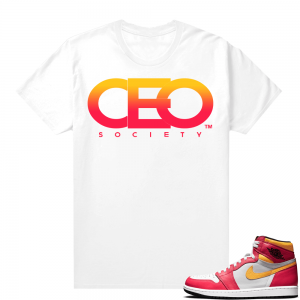 Light Fusion Red 1s Jordan Sneaker Tees Shirts Match White CEO Society