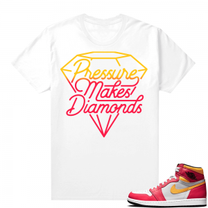 Light Fusion Red 1s Jordan Sneaker Tees Shirts Match White Diamonds