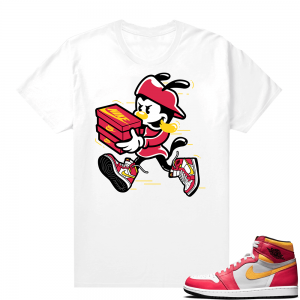 Light Fusion Red 1s Jordan Sneaker Tees Shirts Match White Double Up