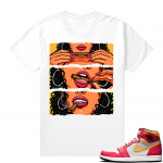 Light Fusion Red 1s Jordan Sneaker Tees Shirts Match White Get Lit