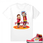 Light Fusion Red 1s Jordan Sneaker Tees Shirts Match White Get Schwifty