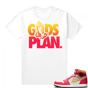 Light Fusion Red 1s Jordan Sneaker Tees Shirts Match White Gods Plan