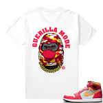 Light Fusion Red 1s Jordan Sneaker Tees Shirts Match White Guerilla Mode