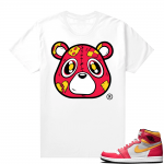 Light Fusion Red 1s Jordan Sneaker Tees Shirts Match White Bear