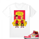 Light Fusion Red 1s Jordan Sneaker Tees Shirts Match White Hype Beavis and Sneaker Head