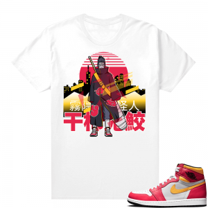 Light Fusion Red 1s Jordan Sneaker Tees Shirts Match White Kisame